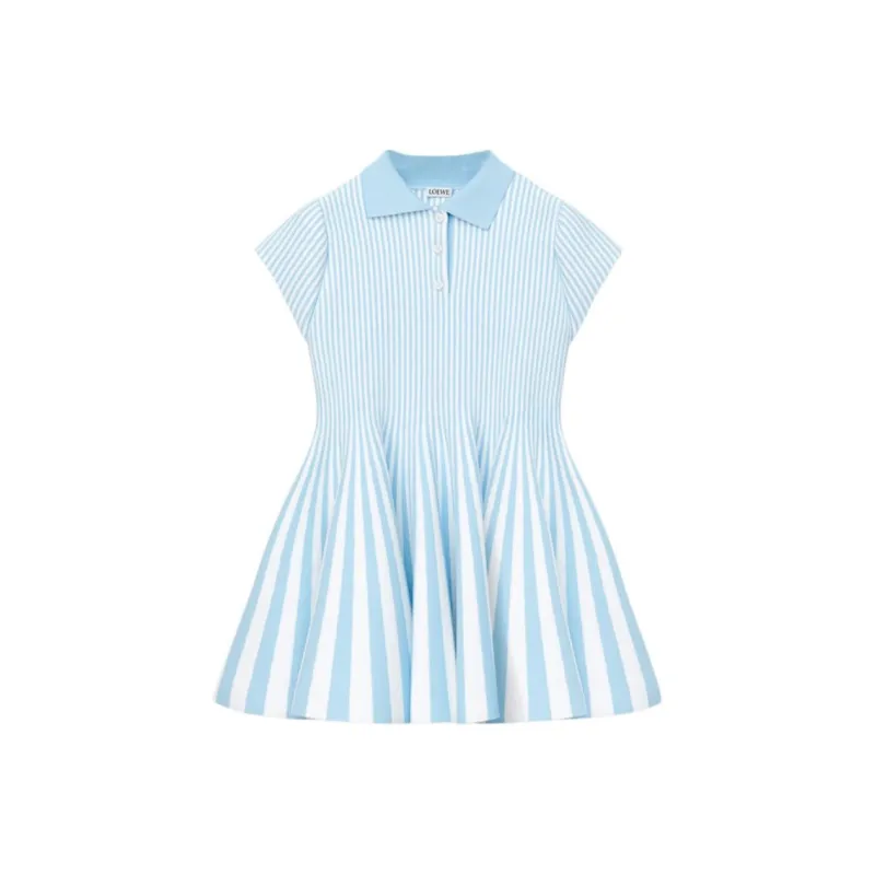 LOEWE Short Sleeved Dress Women's Blue-0