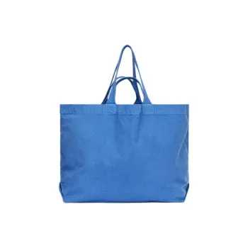 ARKET Cotton Tote Bag, Shopping Bag, Handbag Tubas Unisex Blue