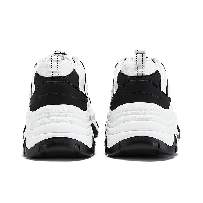 DAPHNE Shock Absorbers With Slip Resistant Features Low Top Chunky Sneakers Women's Black White-6