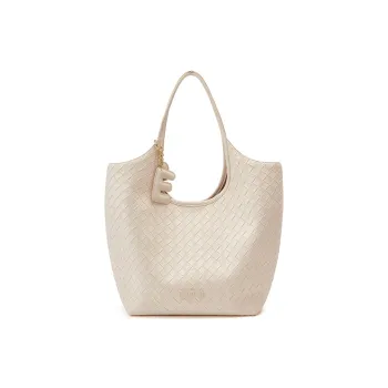 ELLE Synthetic Leather Handbag, Shoulder Bag Women's White/Black