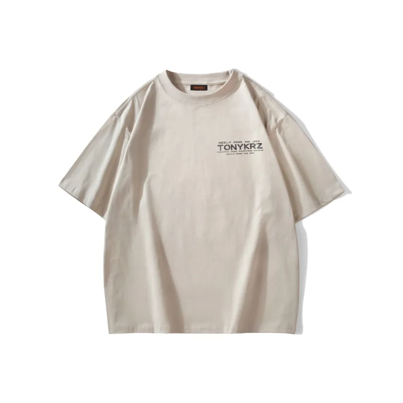 TONYKRZ T Shirts Unisex Light Beige Apricot-1