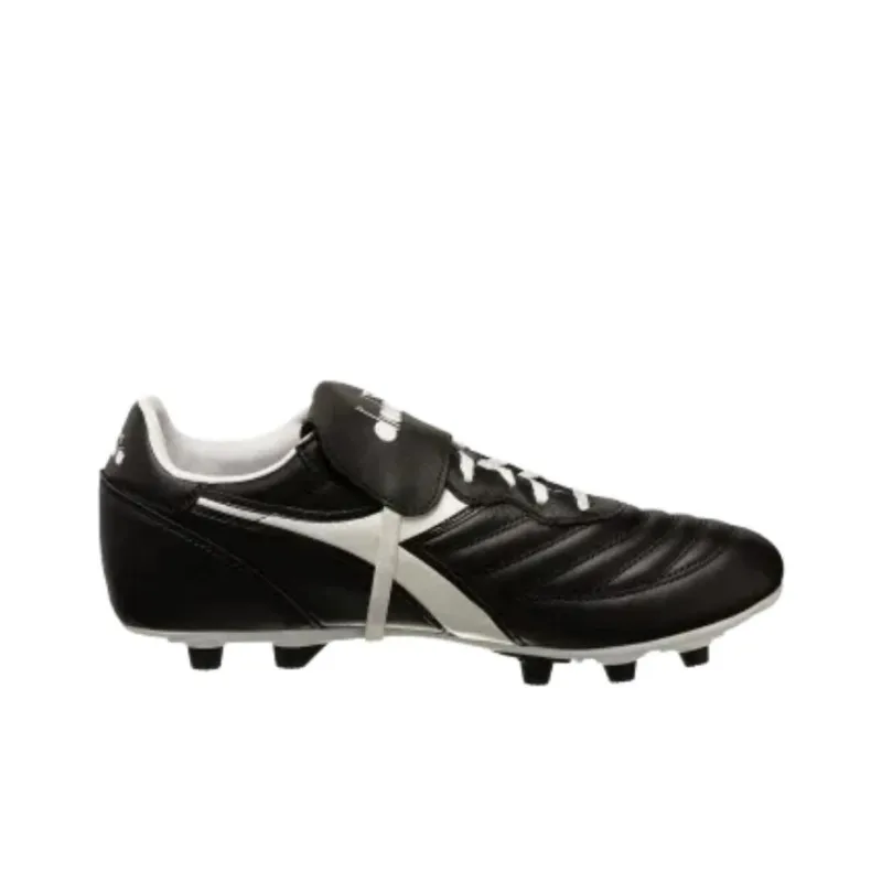 Diadora FG Firm Ground Anti Slip Wear Resistant Soccer Shoes Men's Black-1