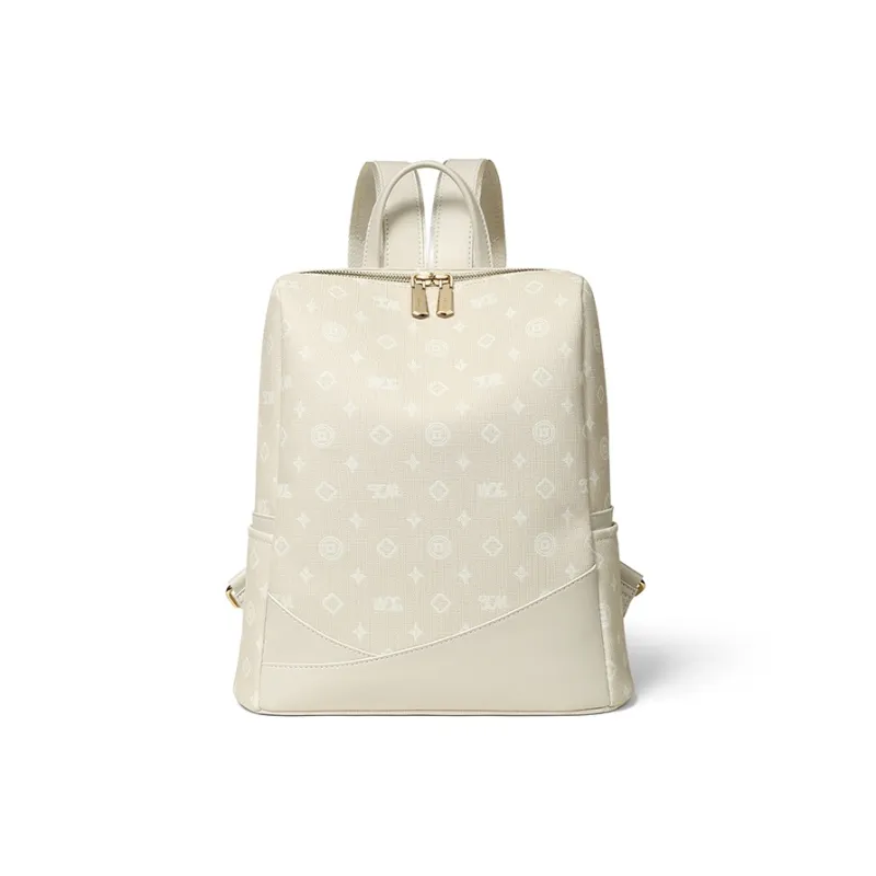 Teenmix PVC Backpack Regular Women's Coffee/Ecru/Sky Blue-7