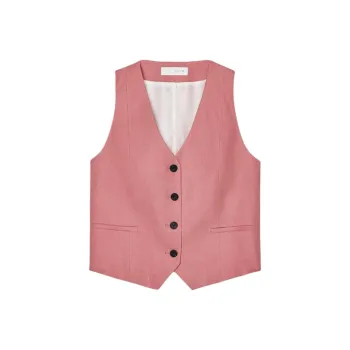ZARA Vests Women's Burgundy