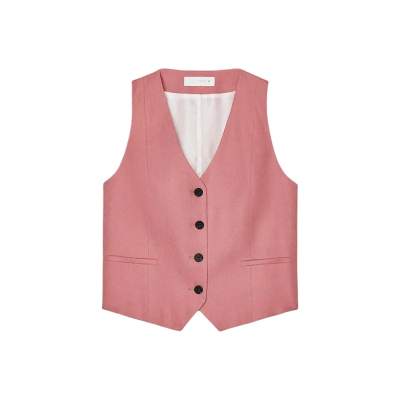 ZARA Vests Women's Burgundy-0