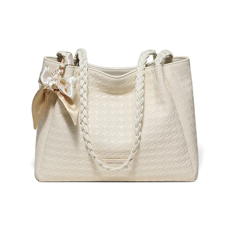 COMELY Cow Leather Tote Bag, Shopping Bag, Handbag, Shoulder Bag Regular Women's White-0