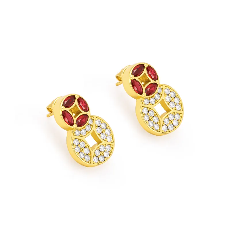 GAONAS Synthetic Cubic Zirconia Stud Earrings Women's-1