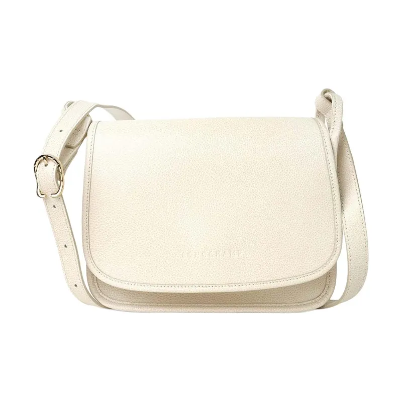 LONGCHAMP Cow Leather Shoulder Bag Medium Size Women's Paper White-0