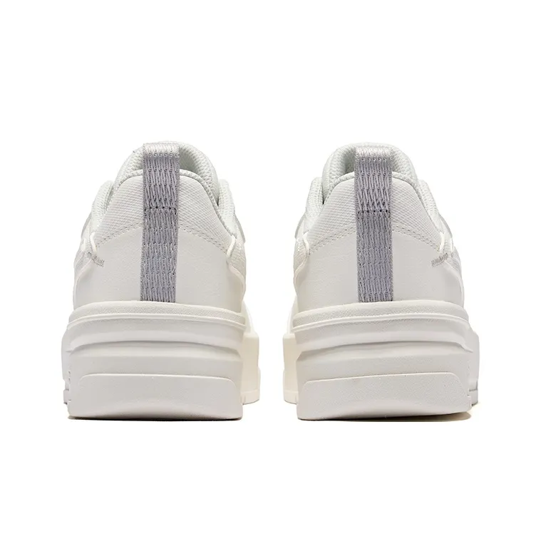 Erke Anti Slip Wear Resistant Low Top Skateboard Shoes Women's Microcrystal White-3