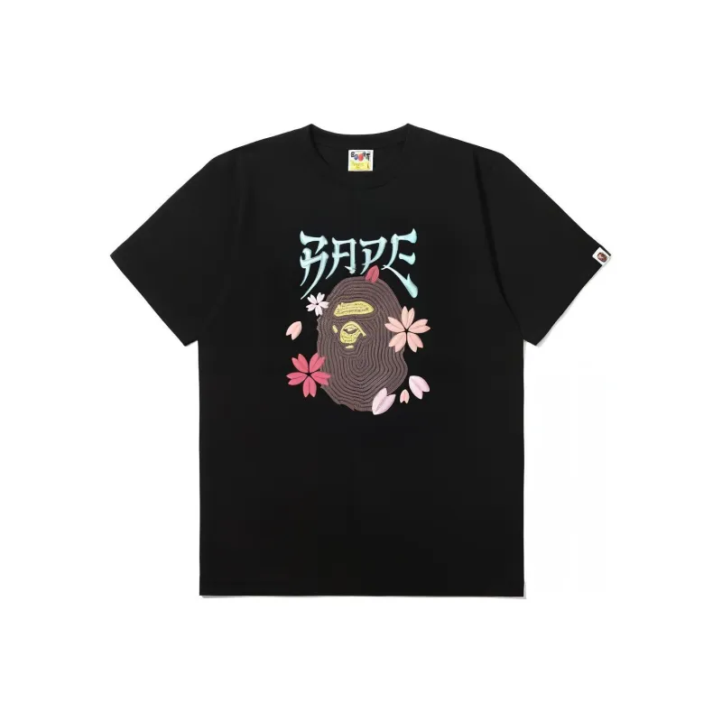 Bape Embroidery Style Sakura Ape Head Tee-1