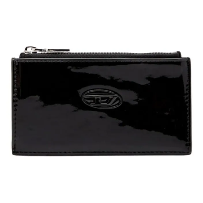DIESEL Polyurethane With Cow Leather Card Holder Women's Black-0