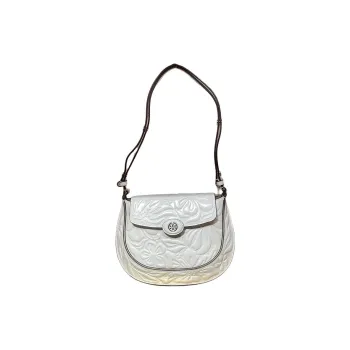 TORY BURCH Robinson Cow Leather Saddle Bag, Shoulder Bag Women's White