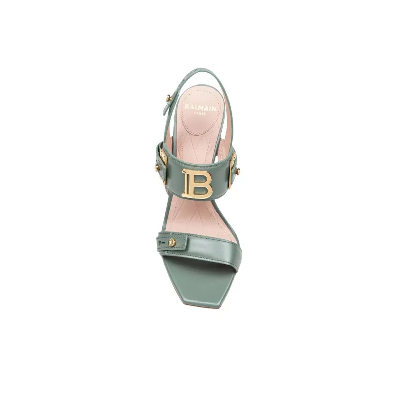 BALMAIN One Strap Sandals 10.5cm Women's Green-4