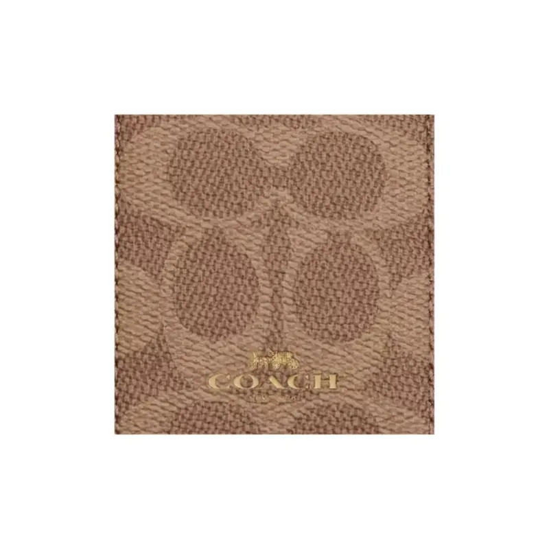 COACH Lanyard Coated Canvas Card Holder Mini Women's Tawny & Brown-2