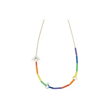 LOEWE Sterling Silver, Enamel, Cotton Necklaces Unisex Multicolor