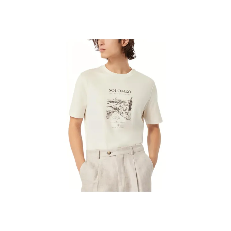 Brunello Cucinelli Graphic Printed Crewneck T Shirt-0
