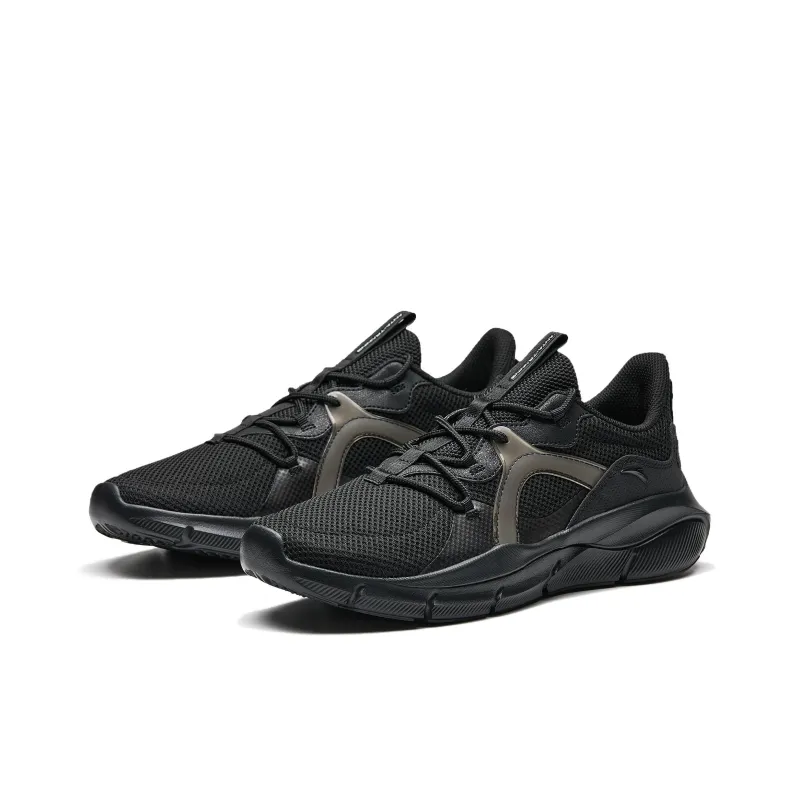 Anta Anti Slip Wear Resistant Low Top Training Running Shoes Men's Dark Moon Black-1
