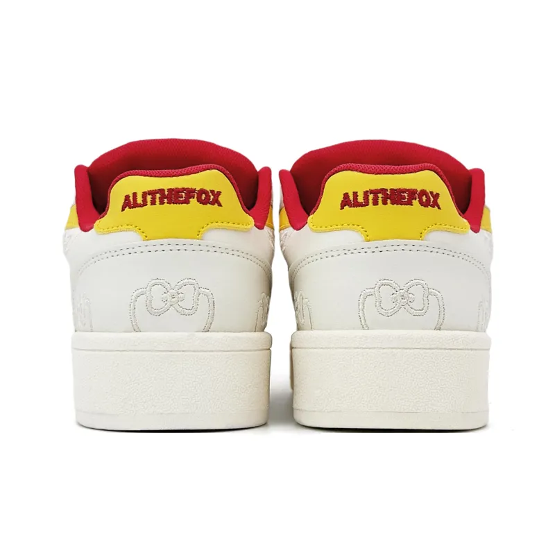 ALI THE FOX Height Increasing Moisture Wicking Low Top Skateboard Shoes Women's Beige Yellow-5