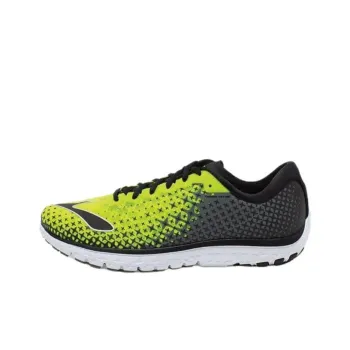 Brooks Anti Slip Wear Resistant Low Top Running Shoes Men's Black Green