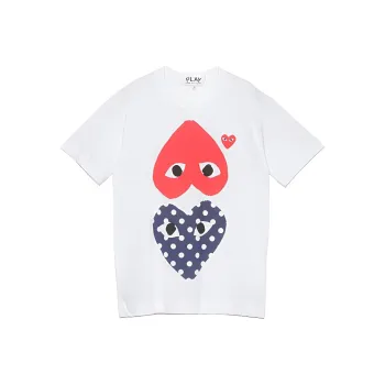 Comme Des Garcons Play Polka Dot With Upside Down Heart T shirt