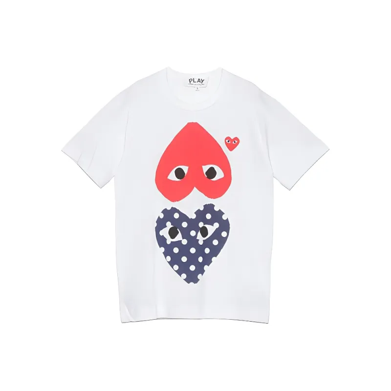 Comme Des Garcons Play Polka Dot With Upside Down Heart T shirt-0