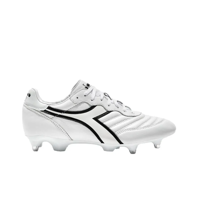 Diadora SG Soft Ground Cushioning, Wear Resistant Soccer Shoes Men's White-1