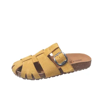 Puppytown Rubber Sole Slip Resistant Abrasion Resistant Closed Toe Slippers Women's