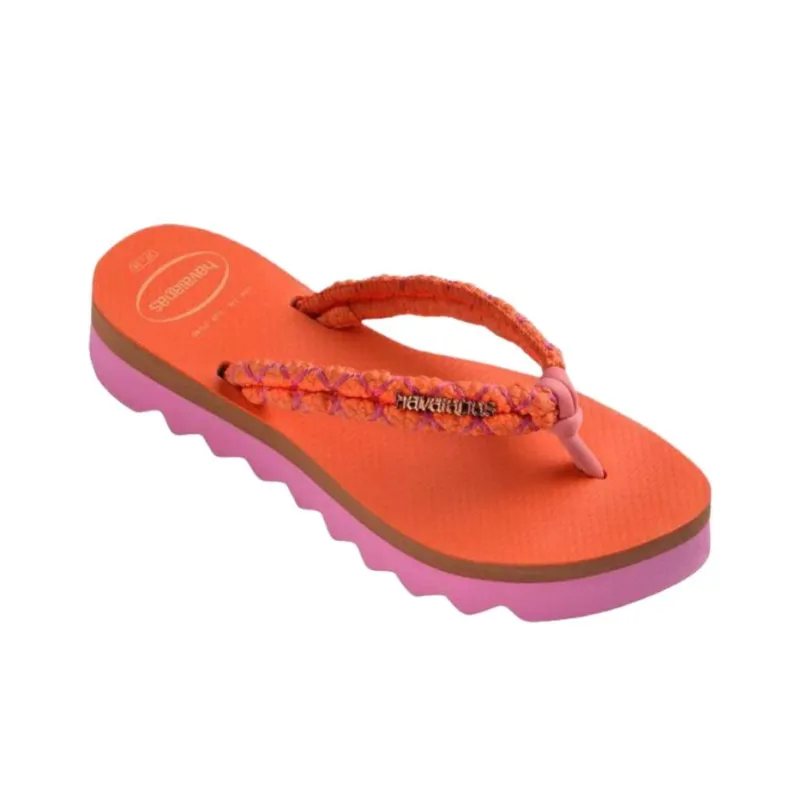 Havaianas Rubber Sole Abrasion Resistant Flip Flops Women's Orange-2