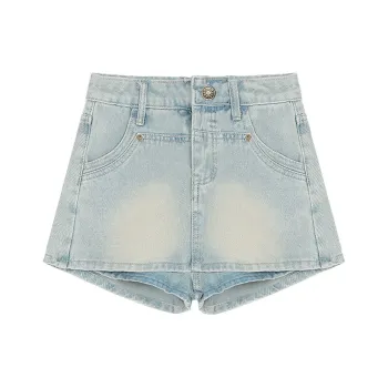 Giyu Denim Shorts Women's Light Blue