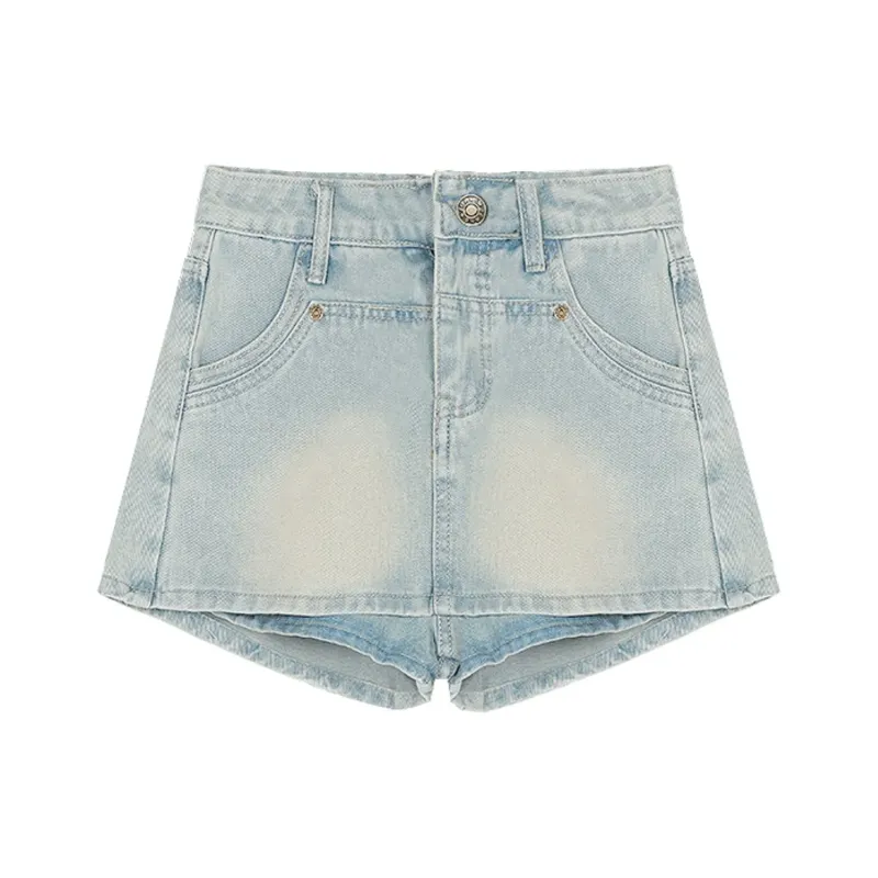 Giyu Denim Shorts Women's Light Blue-0