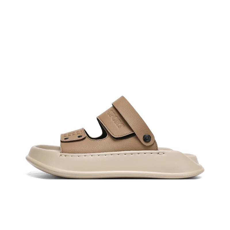 Shiozawa Beach Sandals Men Black Khaki-4