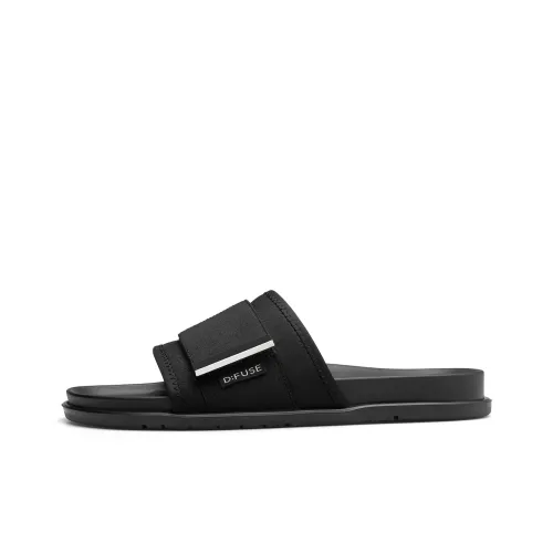 D FUSE SCANDINAVIA Rubber Sole Slip Resistant Slide Slippers Men's Black