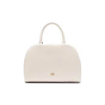 Chrisdien Deny Cow Leather Dome Bag Handbag Women's White/Red/Gray