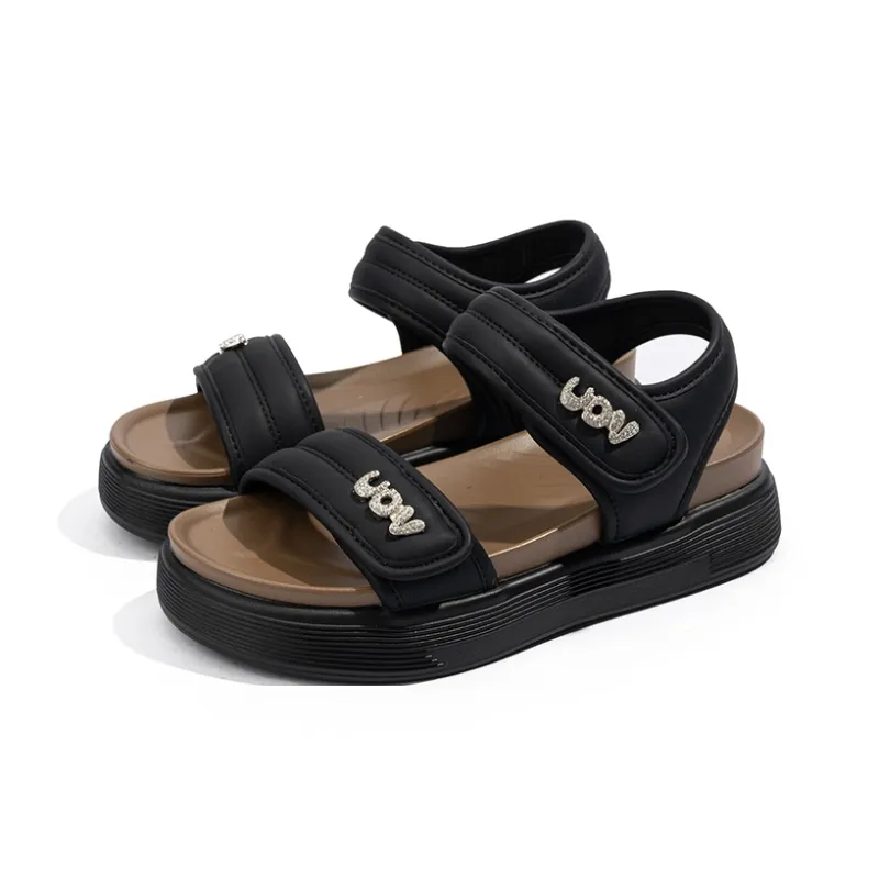 BABAYA KIDS Slide Strap Slippers Women's Black-4