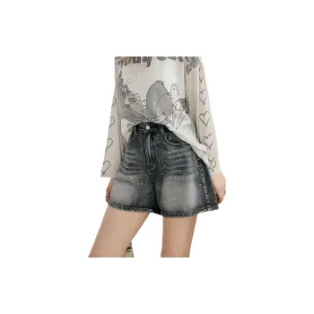 Ordifen Denim Shorts Women's Black Gray