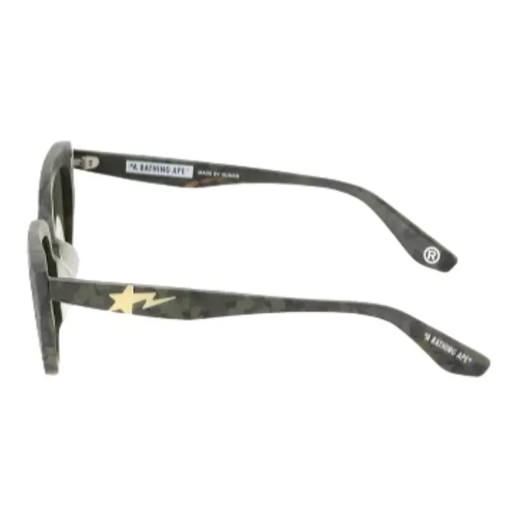 A BATHING APE Subject To Official Website Rectangular Sunglasses Men's Green-2