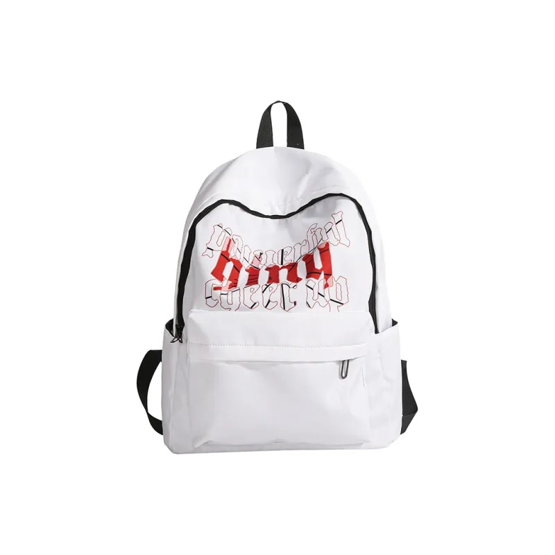 WICKBUEN Nylon Fabric Backpack Unisex Pink/Red-6
