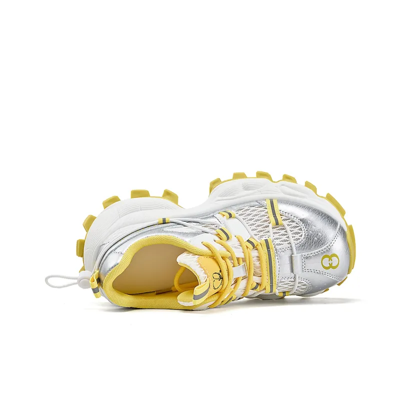 La Chapelle Slip Resistant, Abrasion Resistant, Breathable, Lightweight Low Top Chunky Sneakers Women's Yellow-2