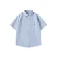 [Short-Sleeved Stripes Shirt]Blue White Stripes (Ho Red Beans Era Chest Logo)