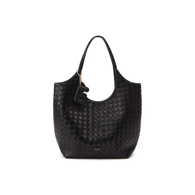 ELLE Synthetic Leather Handbag, Shoulder Bag Women's White/Black-5