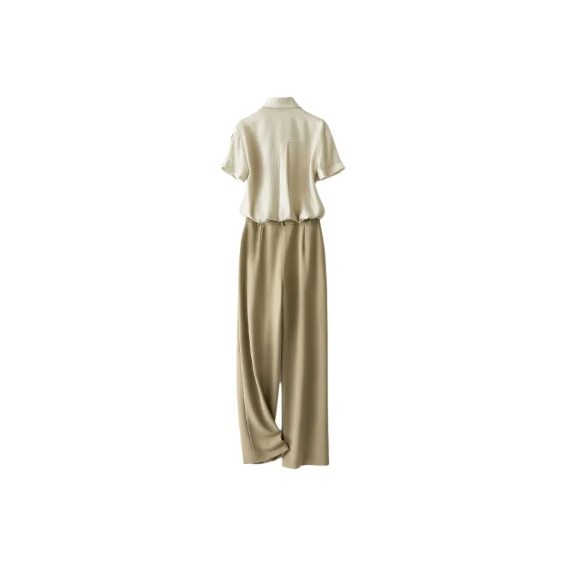 IHIMI Casual Suits Women's Beige Yellow+Khaki-1