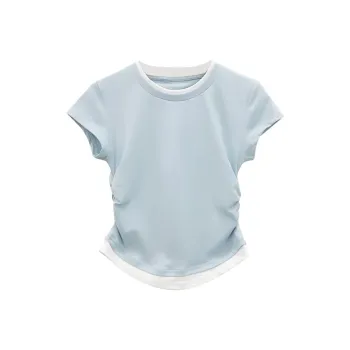 HEISU T Shirts Women's Sea Salt Blue