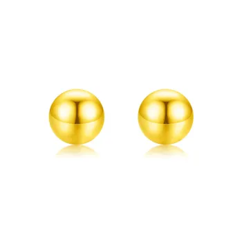 Lao Feng Xiang 999 Fine Silver Stud Earrings Women's