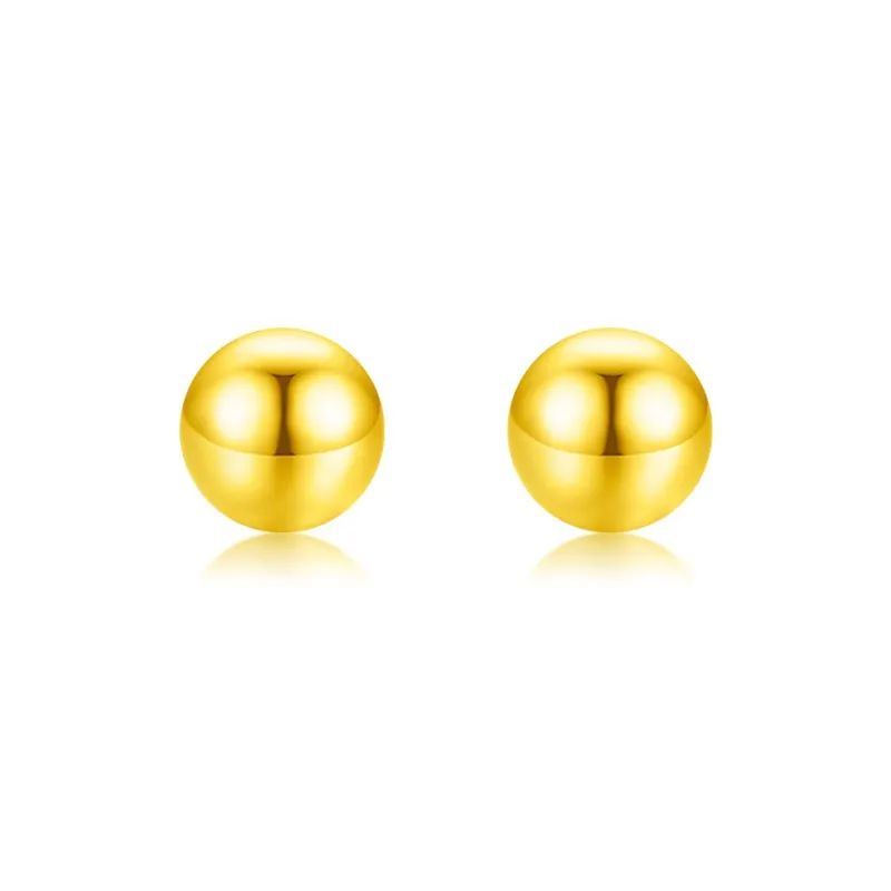 Lao Feng Xiang 999 Fine Silver Stud Earrings Women's-0