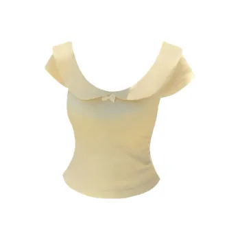 SUNSUNTOWN T Shirt Women's Light Yellow