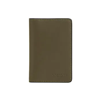COACH Cow Leather Wallet Mini Women's Olive Umber