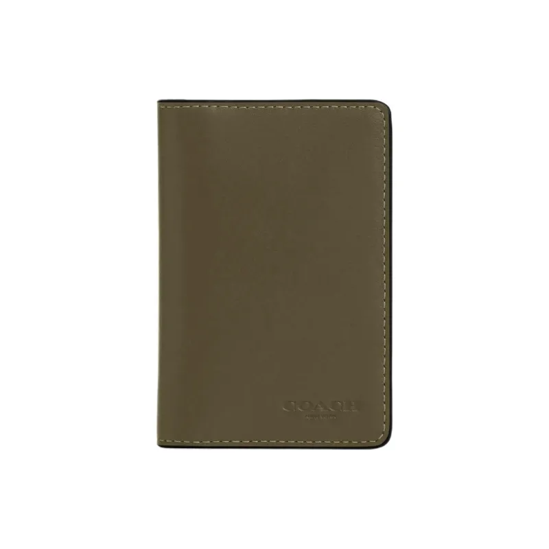 COACH Cow Leather Wallet Mini Women's Olive Umber-0
