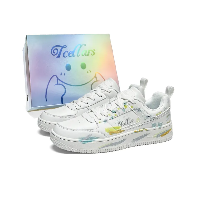 TCELLARS Skateboard Shoes Unisex Low Top White-108