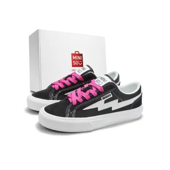MINISO Low Top Casual Shoes Unisex Black Purple