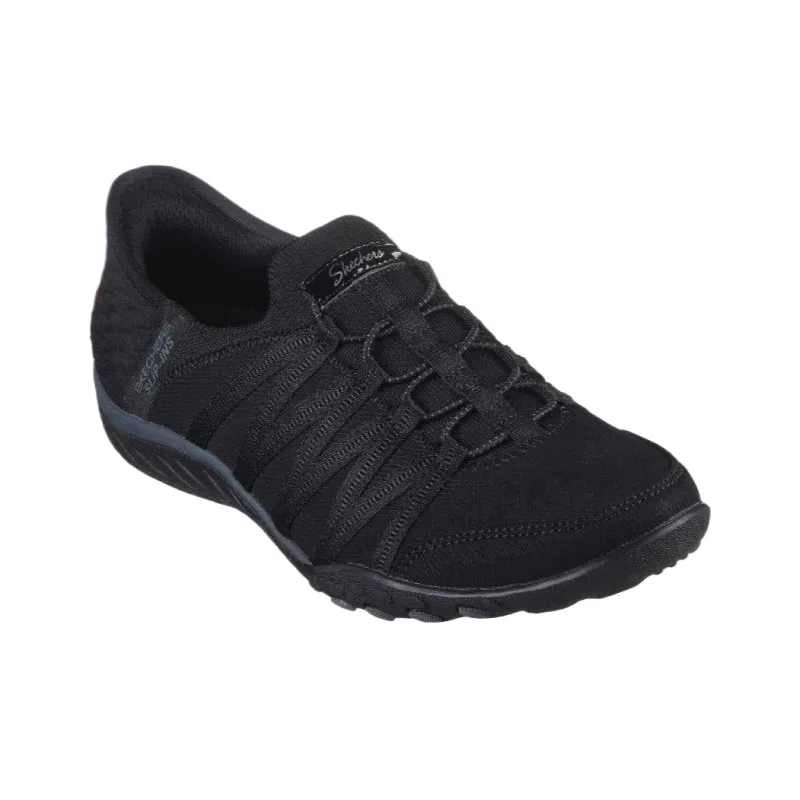 Skechers Breathe Easy Low Top Casual Shoes Women's Black-3